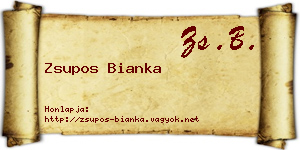 Zsupos Bianka névjegykártya